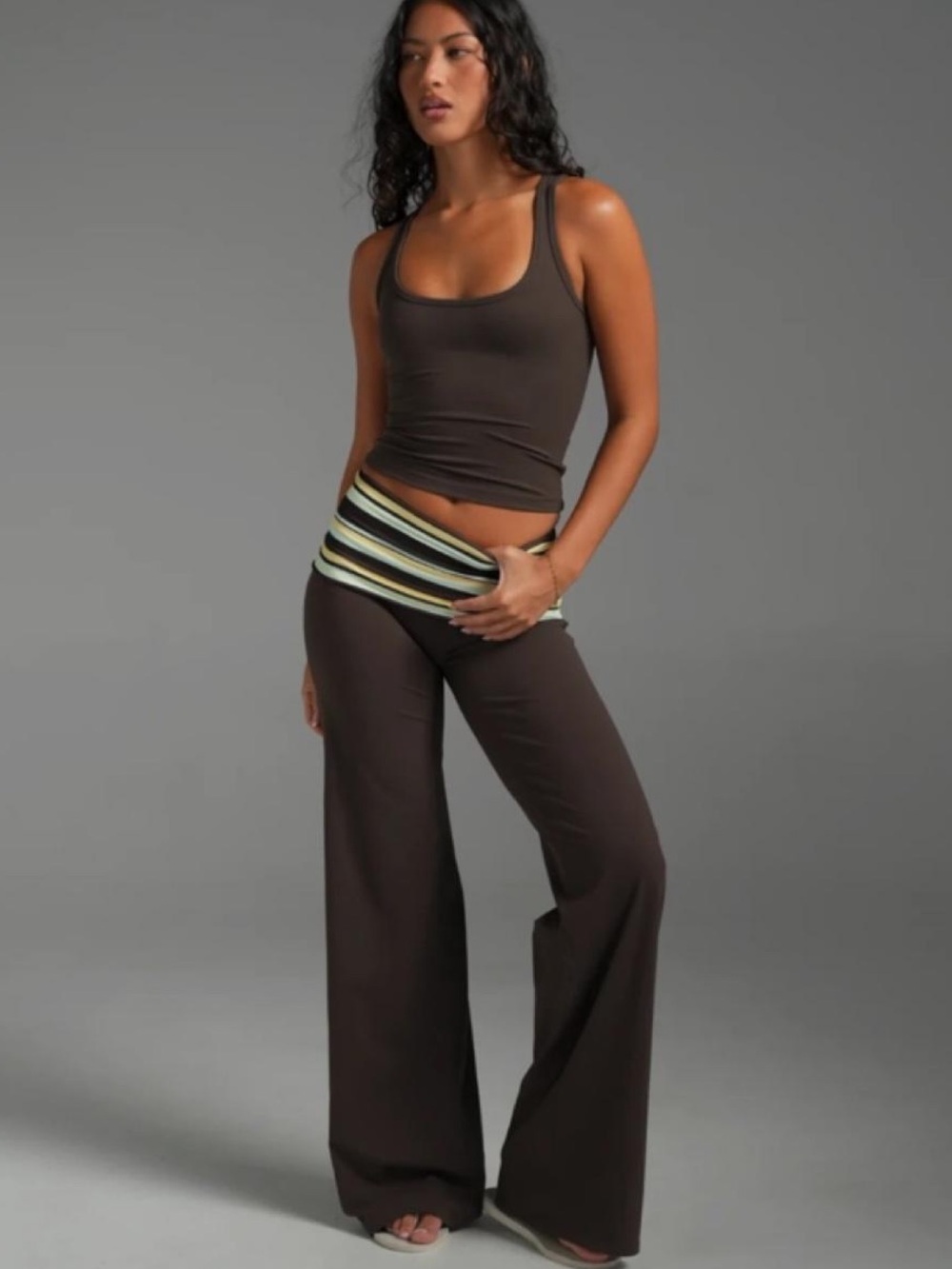 SWT active wide leg bottoms paradise stripe